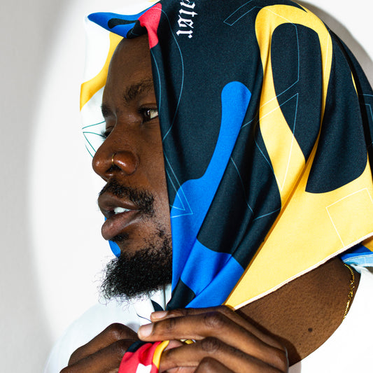 Abstract Primary SIlk Scarf