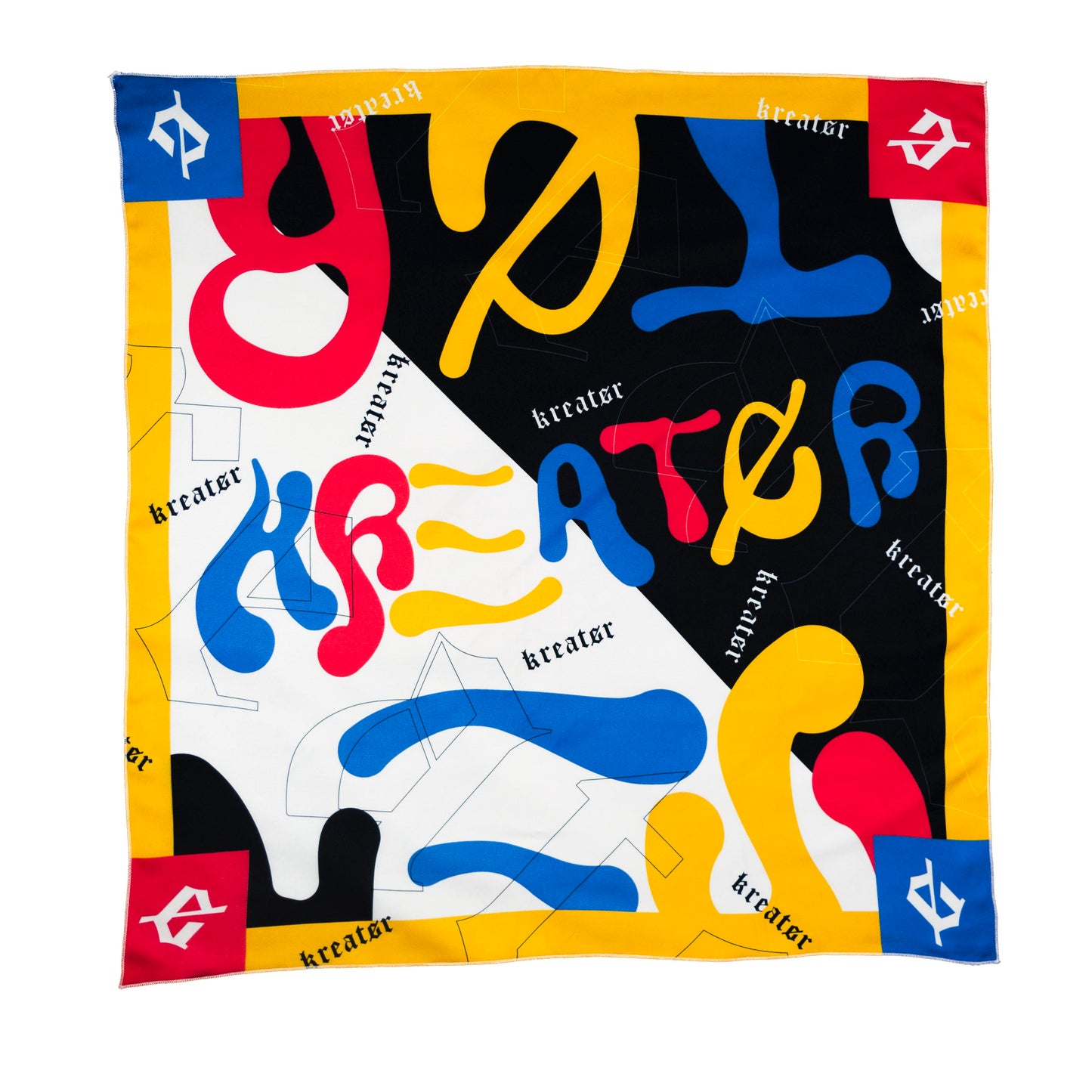 Abstract Primary SIlk Scarf