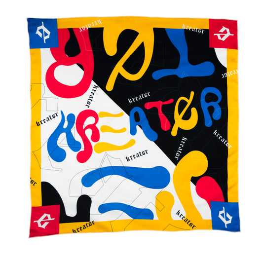 Abstract Primary SIlk Scarf